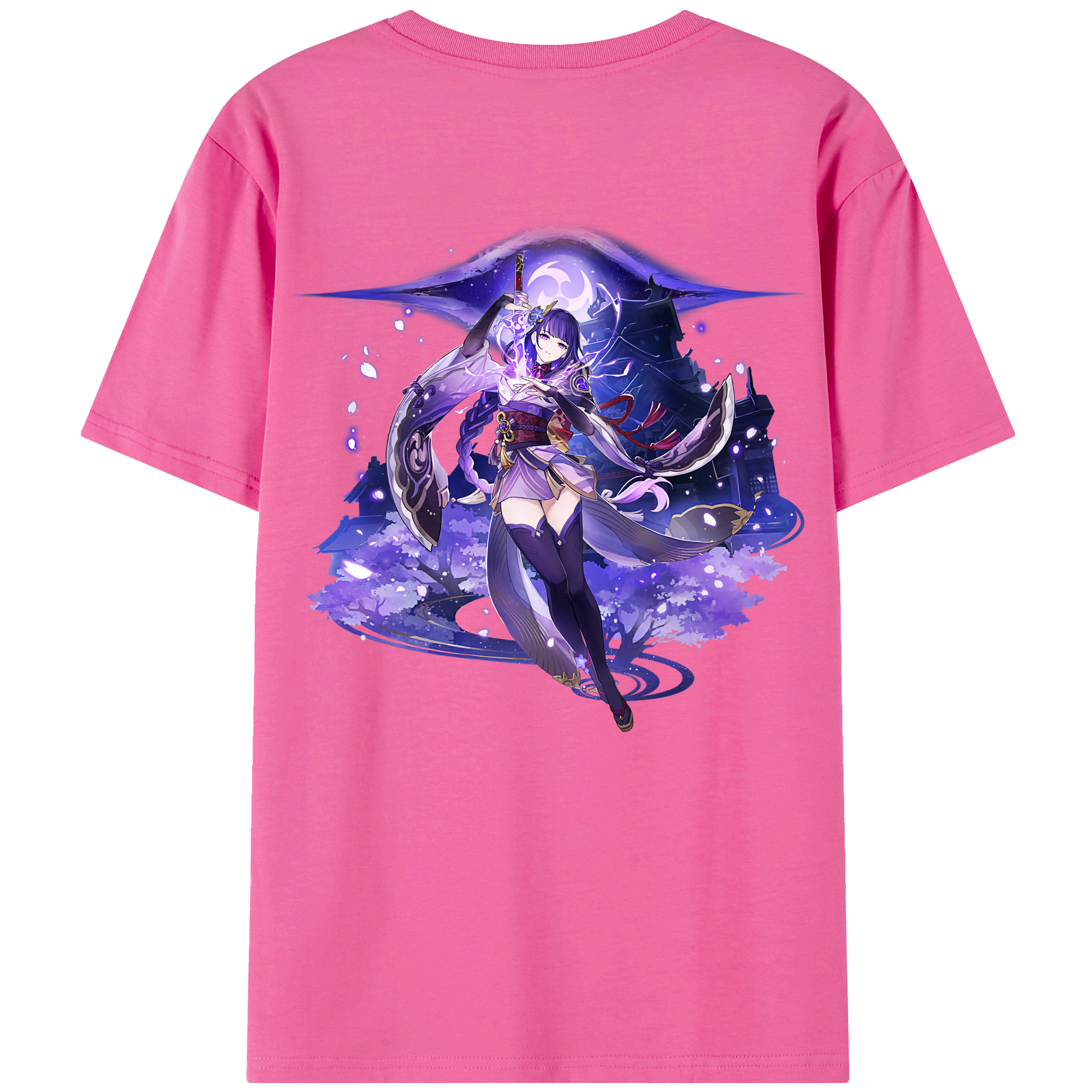げんし神 雷電将軍 らいでんしょうぐん genshin Raiden Shogun レディース半袖Tシャツ(バックプリント)